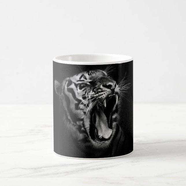 Black & White Tiger Eyes Inspirational Coffee Mug (Center)