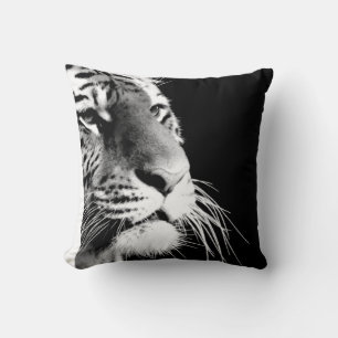 Black & White Tiger Eyes Wild Animals Cushion