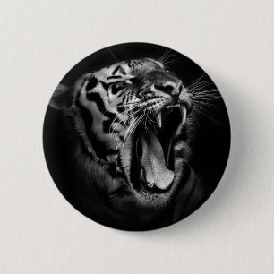 Black & White Tiger Inspirational 6 Cm Round Badge