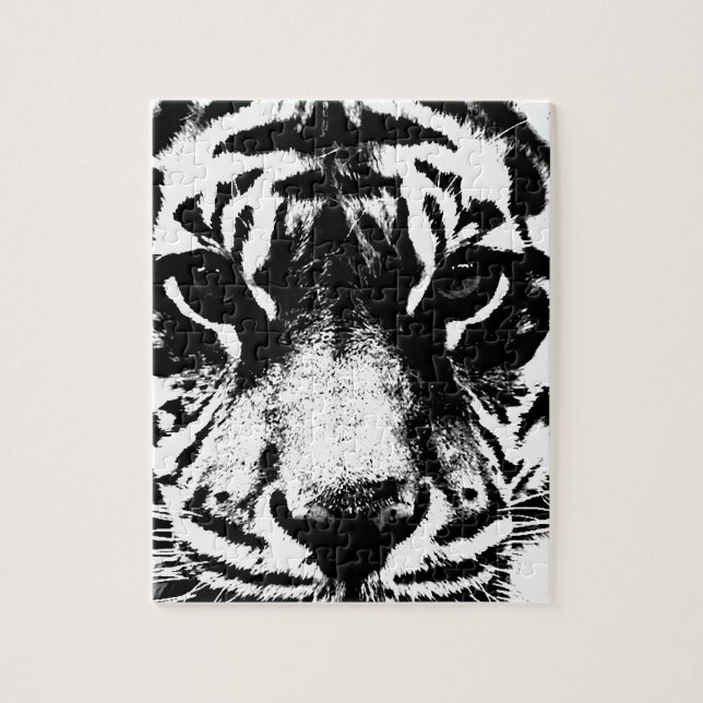 Black & White Tiger Jigsaw Puzzle (Vertical)