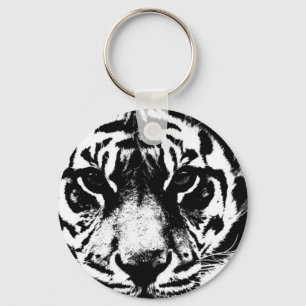 Black & White Tiger Key Ring