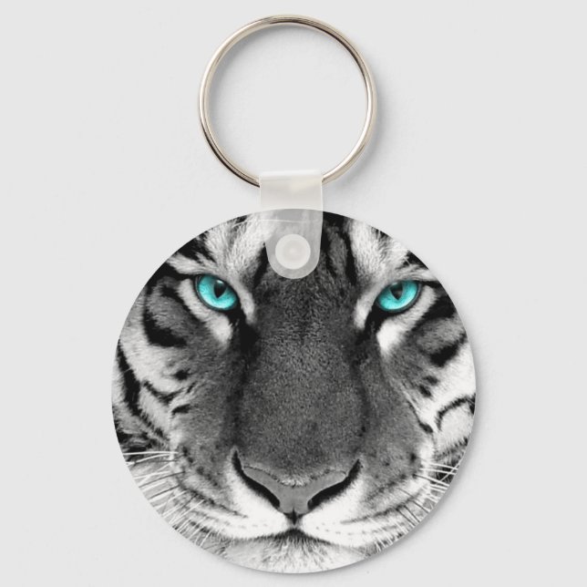 Black White Tiger Key Ring (Front)