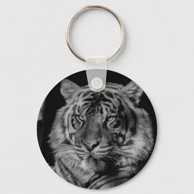 Black & White Tiger Key Ring (Front)