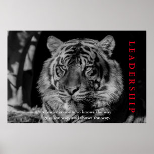 Black & White Tiger Leadership Motivational Poster
