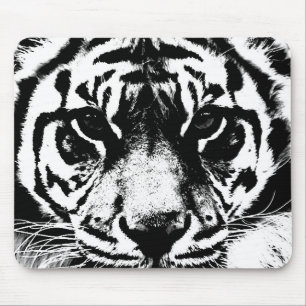 Black & White Tiger Mouse Pad