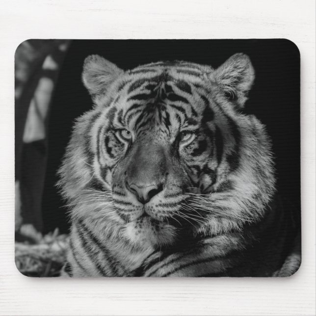 Black & White Tiger Mouse Pad (Front)