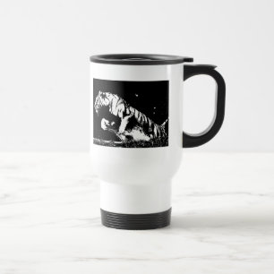 Black & White Tiger Pop Art Travel Mug