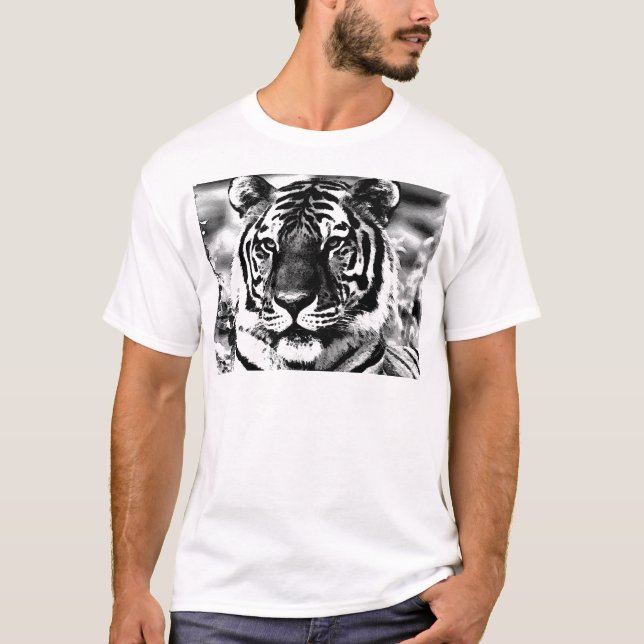 Black & White Tiger T-Shirt (Front)