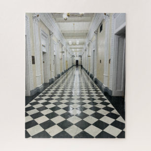 Black White Tile Hallway West Wing Jigsaw Puzzle