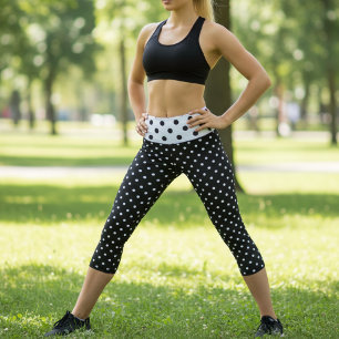 Black & White Tiny Polka Dot High Waisted Capris