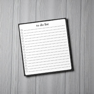 Black White To Do List Minimalist Teacher Notepad