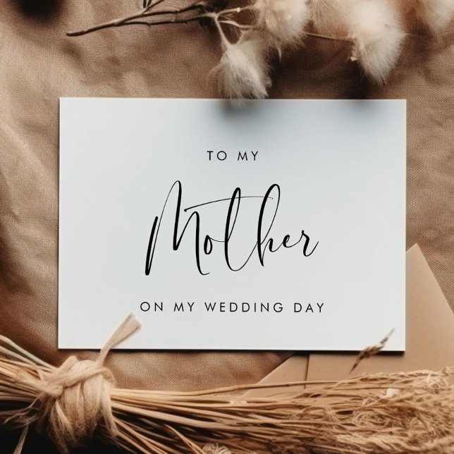 Black & white To my mother on my wedding day card (Creator Uploaded)