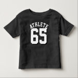 Black & White Toddler | Sports Jersey Design Toddler T-Shirt<br><div class="desc">Black & White Toddler | Sports Jersey Design  • Football Jersey Toddler T-Shirt</div>