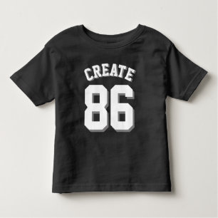 Black & White Toddler   Sports Jersey Toddler T-Shirt
