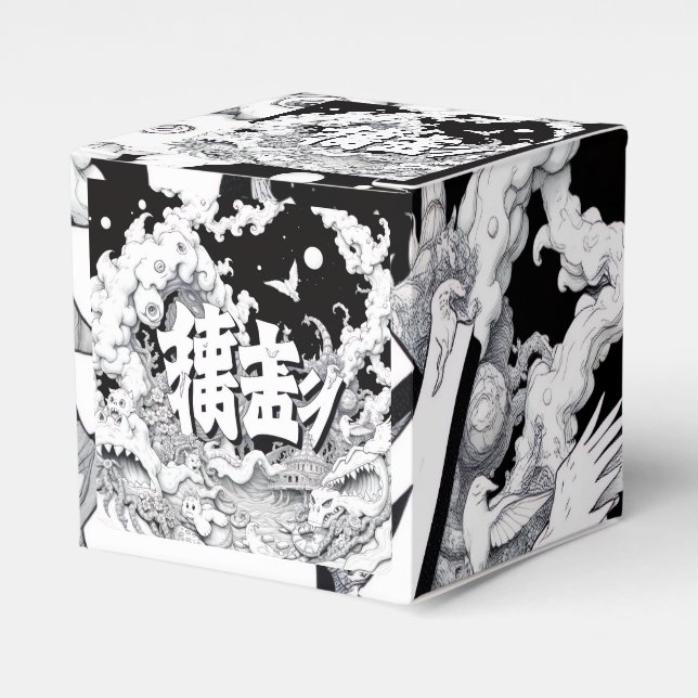 Black & White Tokyo Favour Box (Front Side)