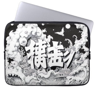 Black & White Tokyo Laptop Sleeve