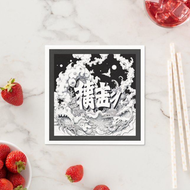 Black & White Tokyo Napkin (Insitu)