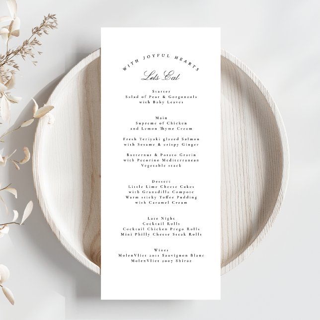 Black White Traditional Calligraphy Formal Wedding Menu (Creator Uploaded)