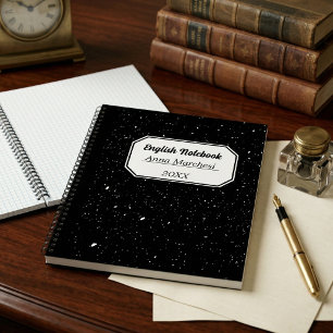 Black & White Traditional English Elegant Hardcove Notebook