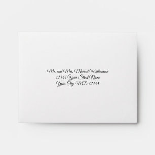 Black White Traditional Formal Wedding RSVP Envelope