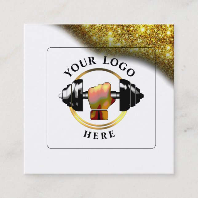 Black White Trainer Social Media Business Card (Front)