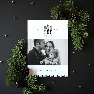 Black & White Trendy Nutcracker Photo Christmas Holiday Card