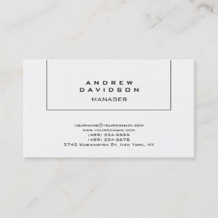 Black White Trendy Plain Business Card