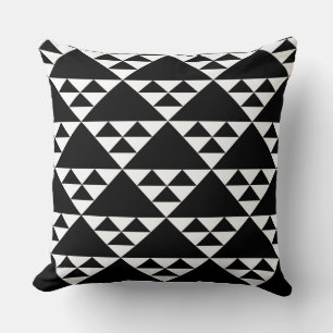 Black & White Triangle Pattern - Throw Pillow