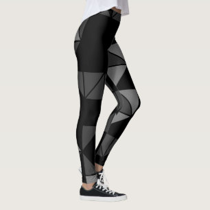 Black & White Triangular Trendy Art Leggings