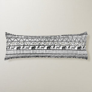 Black White Tribal African Pattern Body Cushion