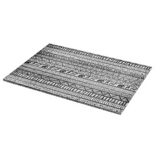 Black White Tribal African Pattern Cutting Board