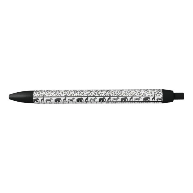 Black White Tribal African Pattern Ink Pen (Front)