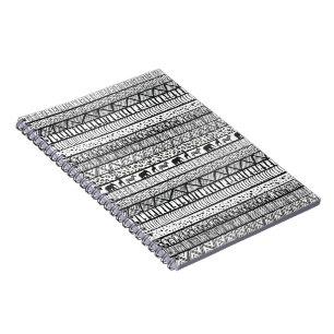 Black White Tribal African Pattern Notebook