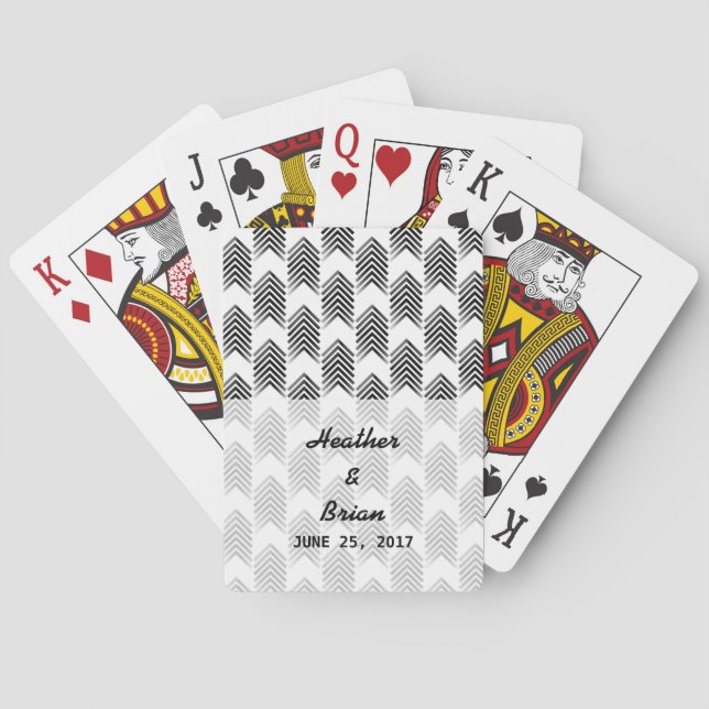 Black White Tribal Arrows Playing Cards (Back)