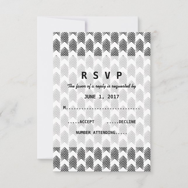 Black White Tribal Arrows Response Card (Front)