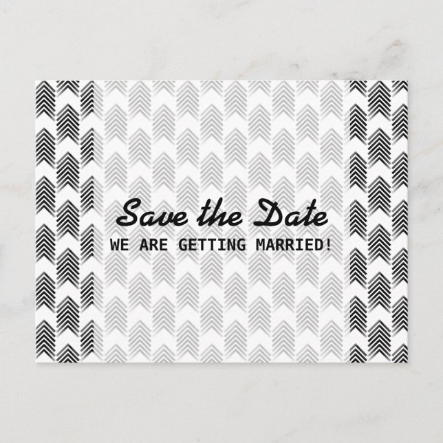 Black White Tribal Arrows Save the Date Postcard (Front)