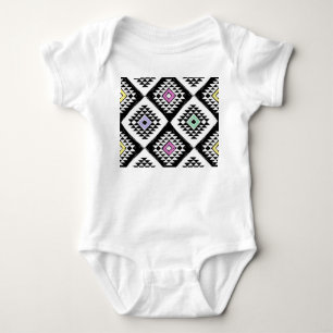 Black White Tribal Navajo Pattern Baby Bodysuit
