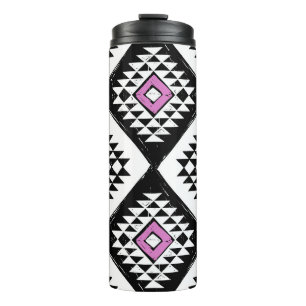 Black White Tribal Navajo Pattern Thermal Tumbler
