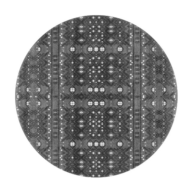 Black White Tribal Pattern Cutting Board (Front)