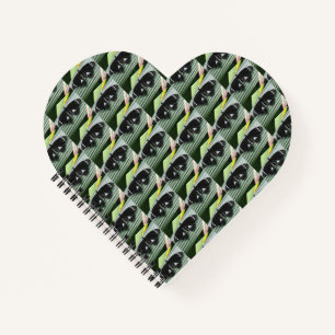 Black & White Tropical Butterfly Heart Notebook