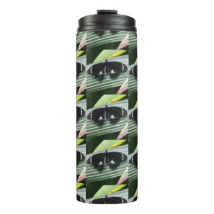 Black & White Tropical Butterfly Thermal Tumbler