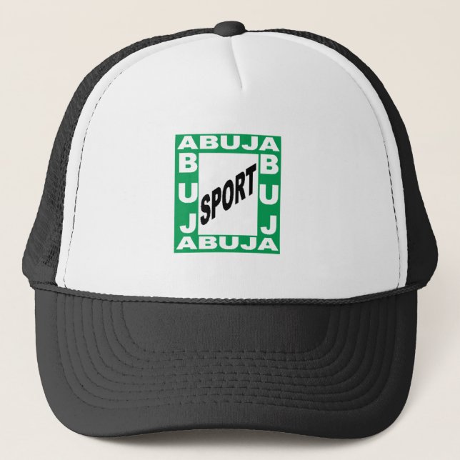 Black white trucker cap ABUJA SPORT (Front)