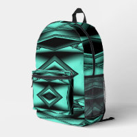 Black White Turquoise Ombre Modern Abstract Art