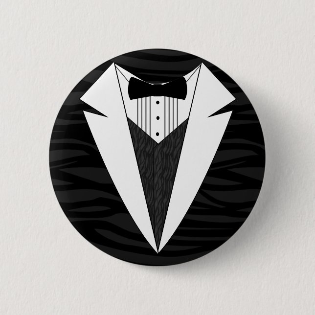 Black/White Tuxedo 6 Cm Round Badge (Front)