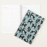 Black & White Tuxedo Cat Planner<br><div class="desc">Cute black and white tuxedo kitty cat pattern on a teal blue background. Perfect for animal lovers.</div>