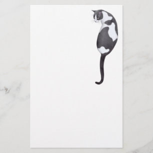 Black & White Tuxedo Cat Stationery