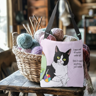 Black White Tuxedo Funny Cat Crossbody Bag