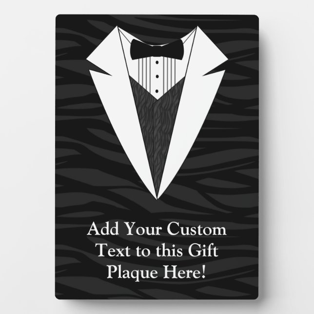 Black/White Tuxedo Plaque (Front)