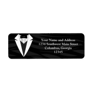 Black/White Tuxedo Return Address Label
