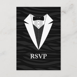 Black/White Tuxedo RSVP Card